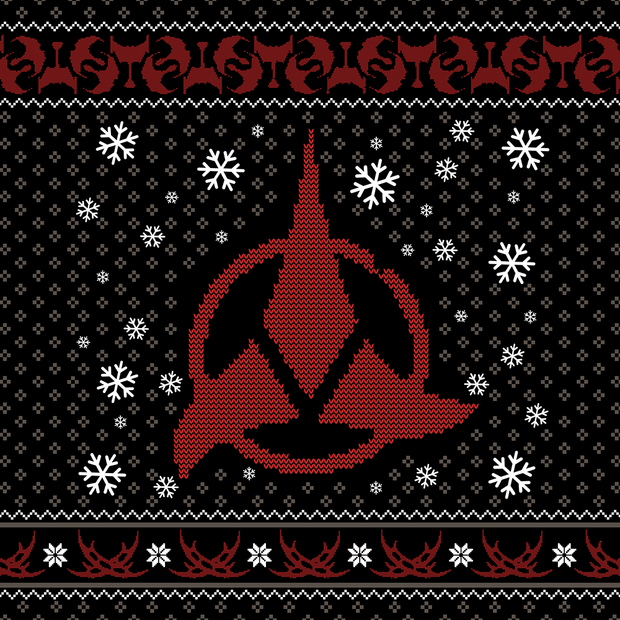 Star Trek Klingonische Weihnachten Sweatshirt für Erwachsene mit All-Over-Druck