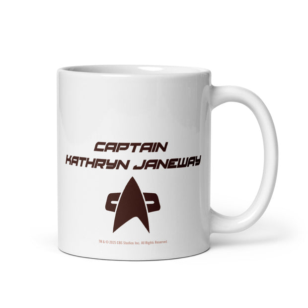 Star Trek Janeway Kaffee, schwarz. Weißer Becher