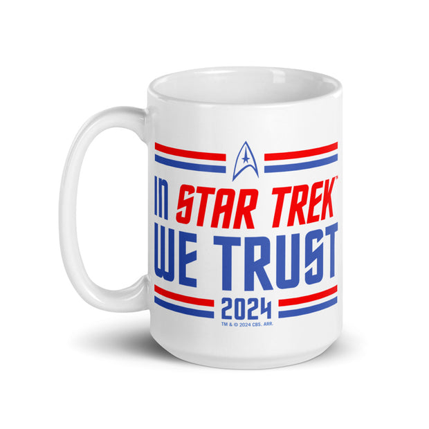 Mug blanc Star Trek In Star Trek We Trust