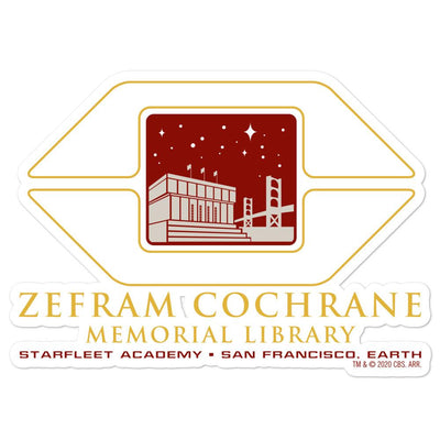 Star Trek Starfleet Academy Zefram Cochrane Memorial Library Die Cut Sticker
