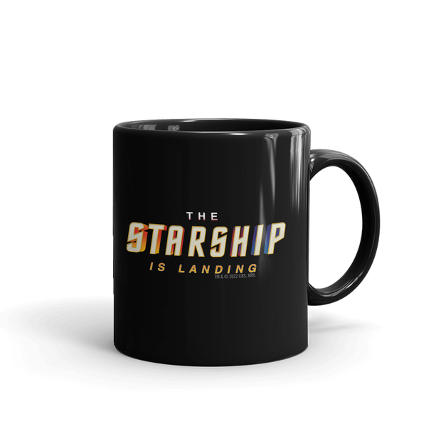 Star Trek The Starship Is Landing Black Mug