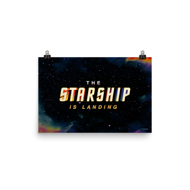 Star Trek The Starship Is Landing Premium Matte Paper Poster