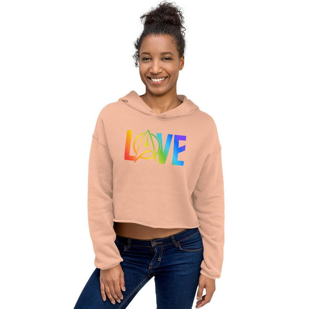 Star Trek: Die Pride Love Damen Fleece Crop Hooded Sweatshirt der Originalserie