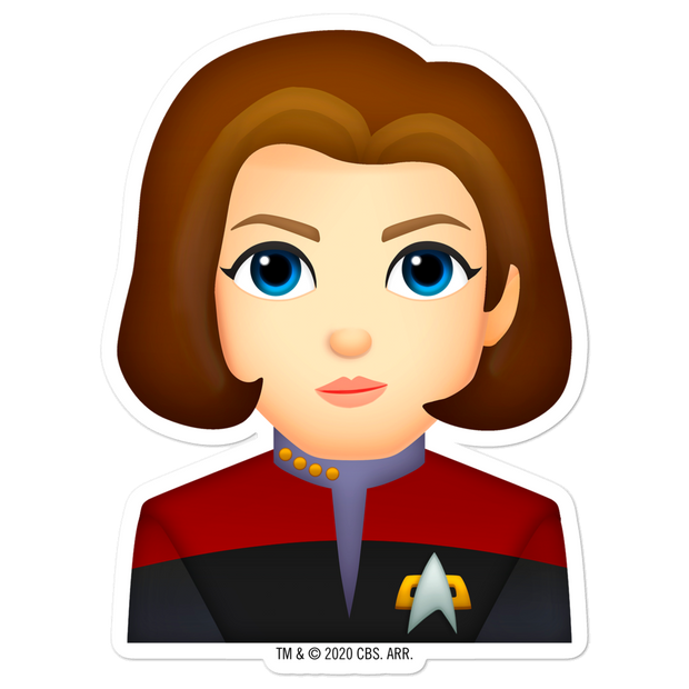 Star Trek: Voyager Janeway Emoji Die Cut Sticker