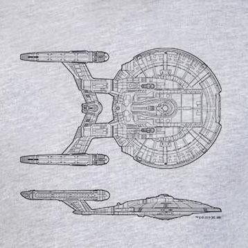 Star Trek: Enterprise NX-01 Schematisches Kurzarm-T-Shirt für Erwachsene